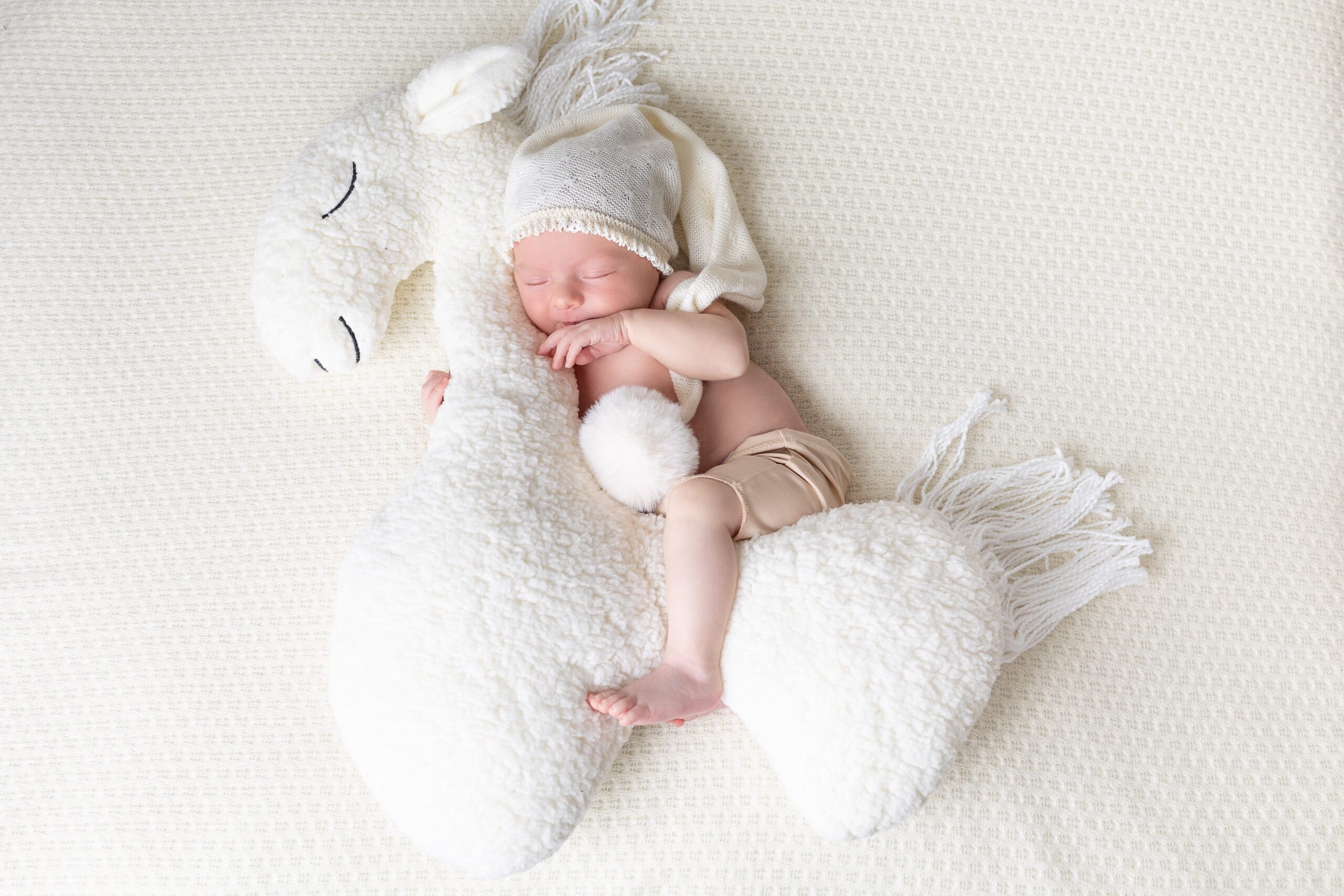 Nouveau-né endormi lors d’une séance photo naissance en studio à Paris